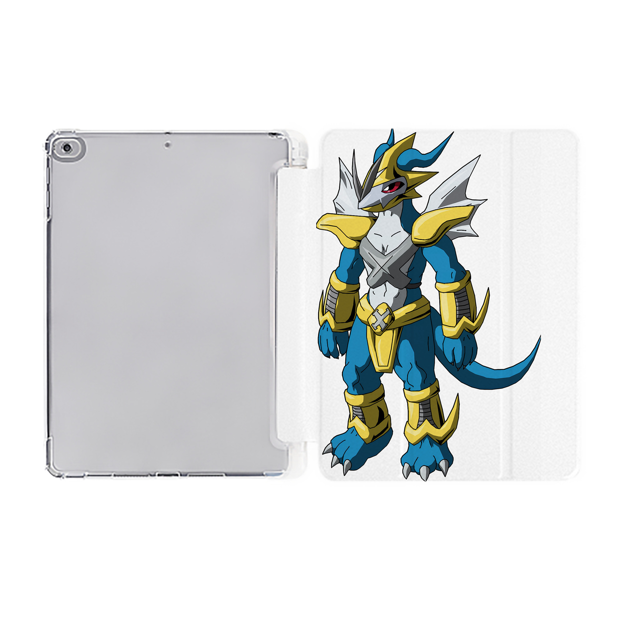 （画像用） Digimon デジタルモンスター/デジモン IPad ケース ペン収納付き 三つ折りスタンド PUレザー×シリコン 対応機種9.5/10.5/10.9インチ